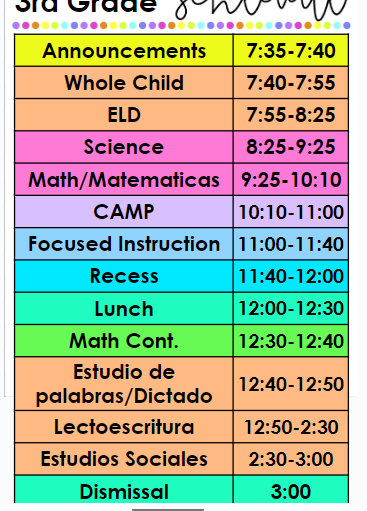 Daily Schedule